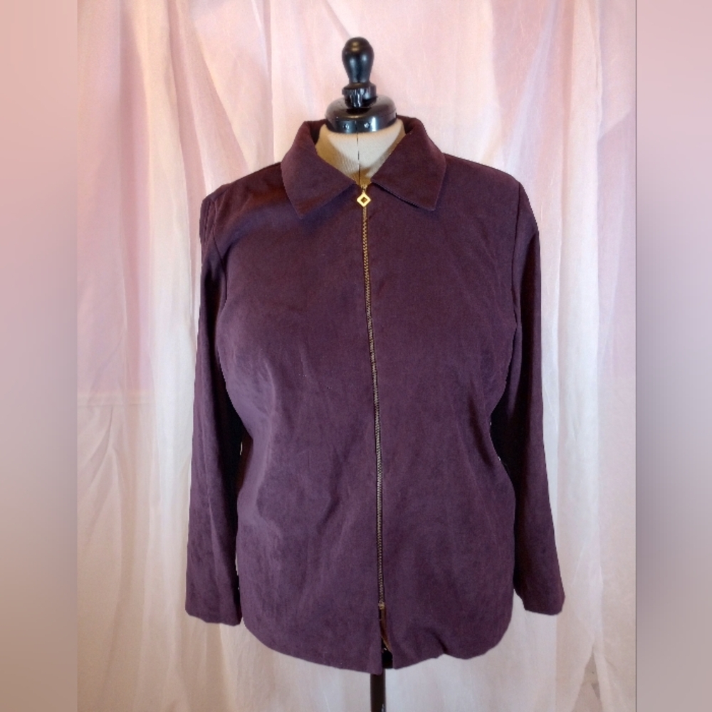 Giorgio Fiorlini Zip Up Long Sleeve Velvet Feel Jacket Size 16W SKU 29W